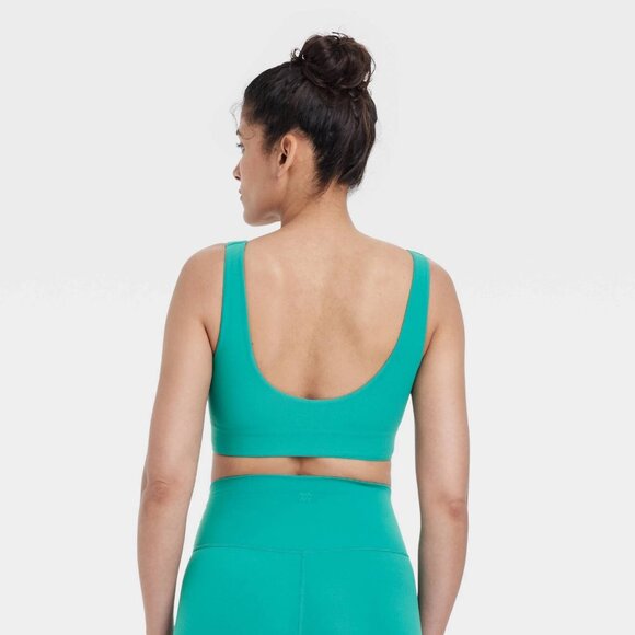 XS - Womens Everyday Soft Medium Support Longline Sports Bra - AIM - Green - Picture 10 of 10